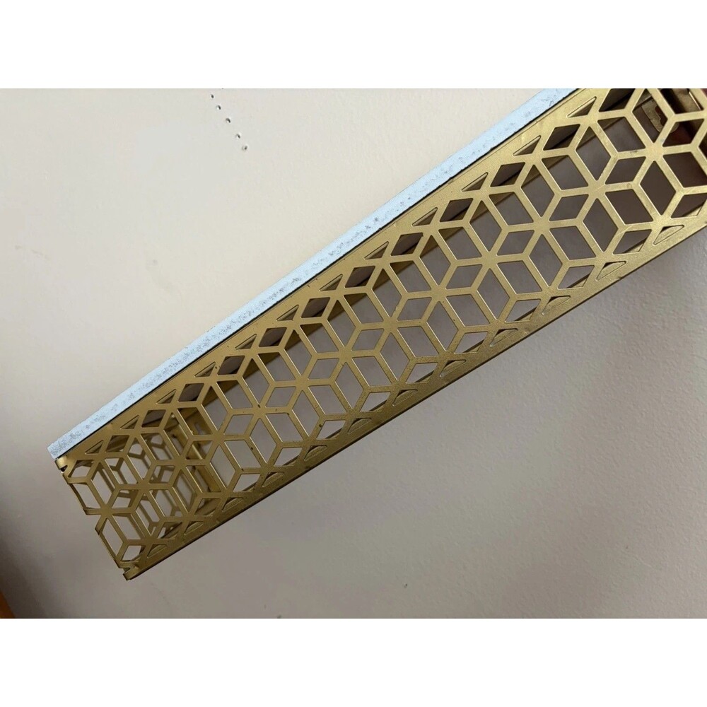 Floating Wall Shelf White Decorative Gold Cut Out Shabby Modern 18”L 4” Solid - Picture 3 of 16